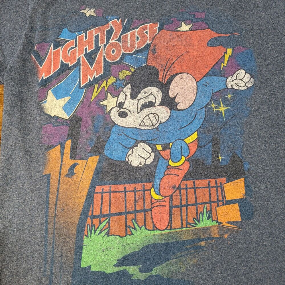 Mighty Mouse Graphic SS Tee Navy Blue - Size Medium